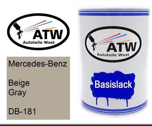 Mercedes-Benz, Beige Gray, DB-181: 500ml Lackdose, von ATW Autoteile West.